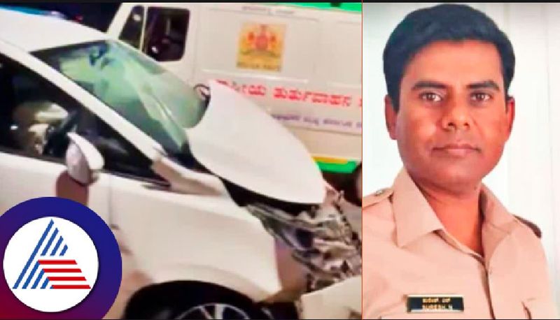 Another car collided with a policeman who went to check the accident spot died at bengaluru rav