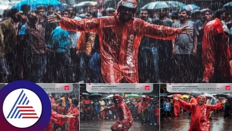 Ai Generated Pics Of Zomato Valets Dancing In Rain During Food Deliveries Go Viral roo