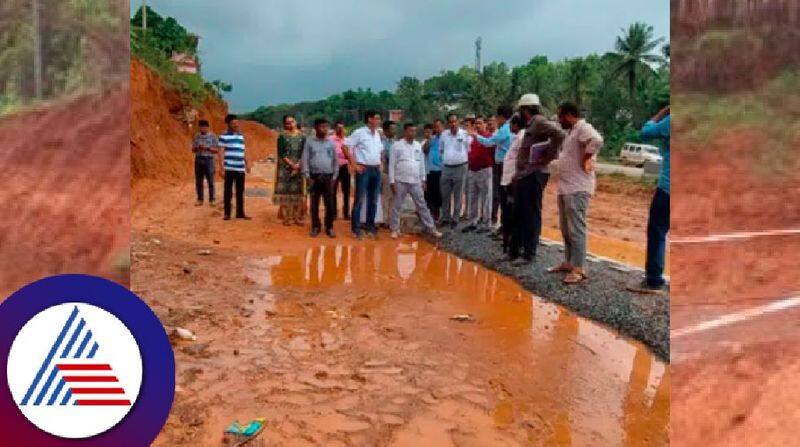 heavy rain Hill collapse near gadiyar school bantwal dakshina kannada rav