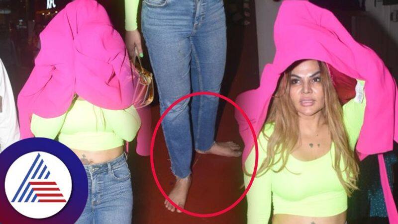 Wont wear slipper till Salman khan gets married says Rakhi Sawant walking barefoot in airport vcs