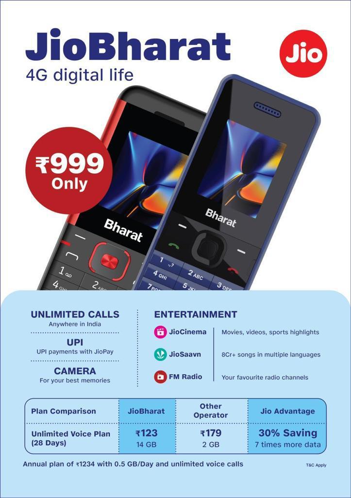 jio accelerates 2g mukt bharat vision with jio bharat phone platform-sak