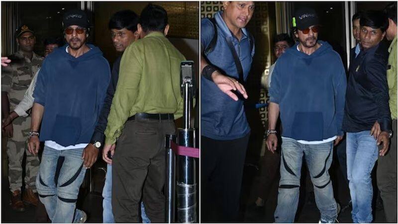 Jawan hero Shah Rukh khan spotted in costly blue hoodie