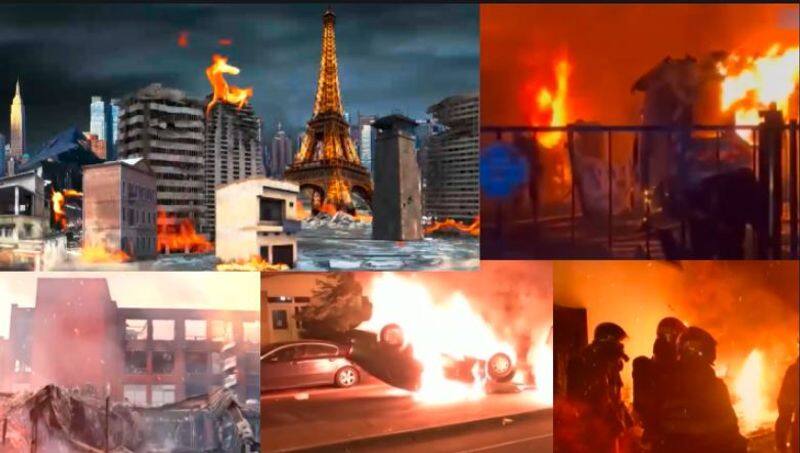 France fire Literally a Hate fire in the country which is famous for love and lovers France is burning for the 6th day continuously akb