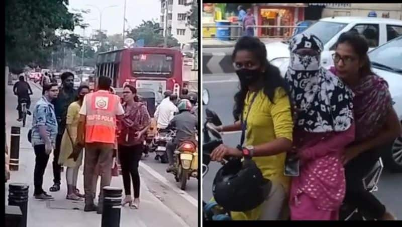 3 women tried to attack the traffic police in chennai video goes viral