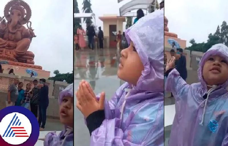 Little girl enquiring about Ganpati Bappas raincoat melts hearts, video viral Vin