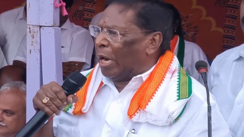 Puducherry former cm narayanasamy criticized Chief minister rangasamy corruption in congress protest