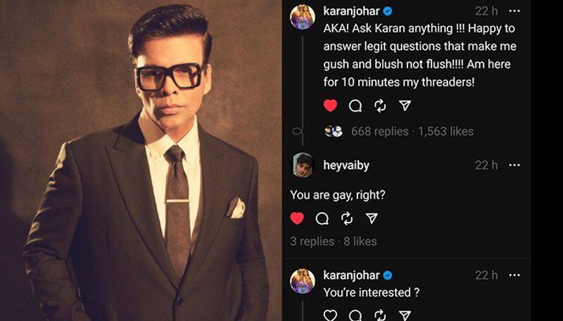 Karan Johar gives savage reply to thread user who asks are you gay sgk