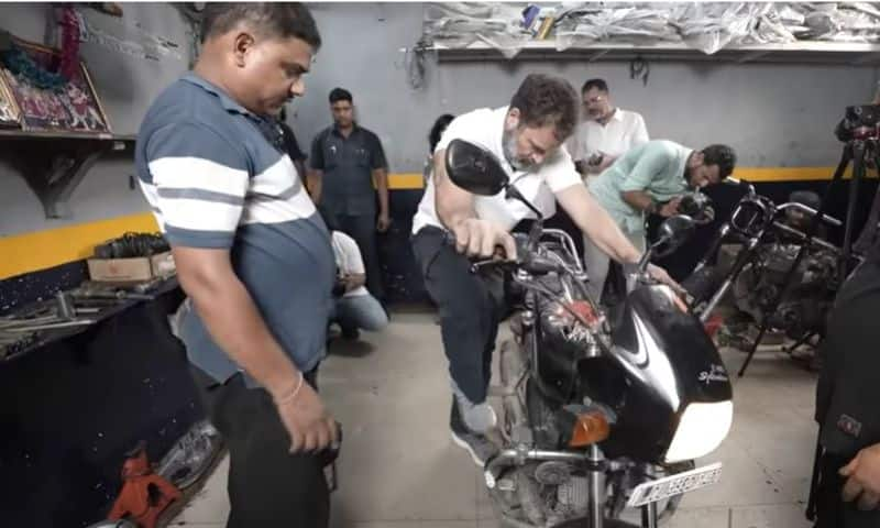 I have a KTM bike but dont ride it Rahul gandhi said while talking with machanics akb