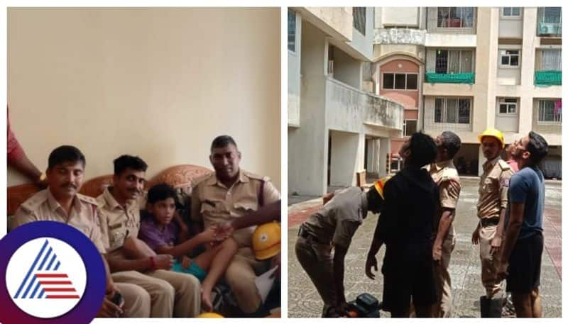 Differently abled boy gets stuck apartment building and Fire service personnel rescued in Udupi gow