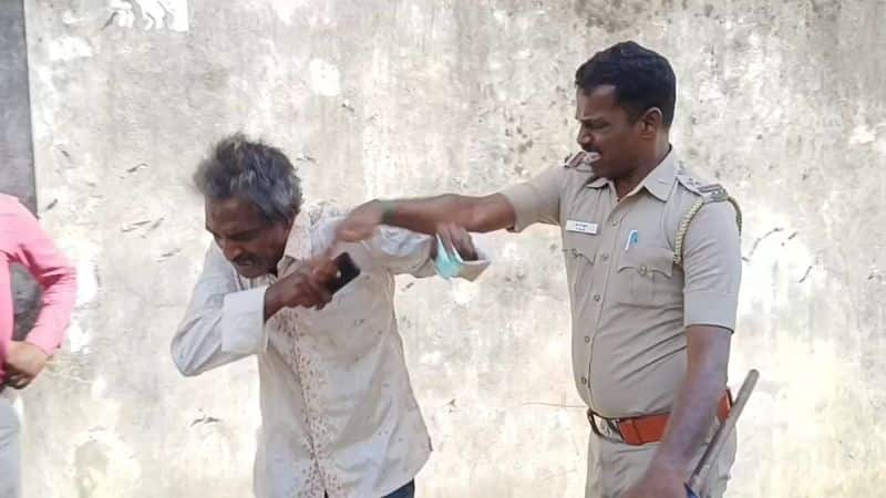 a police officer beat drunk man in chengalpattu district video goes viral