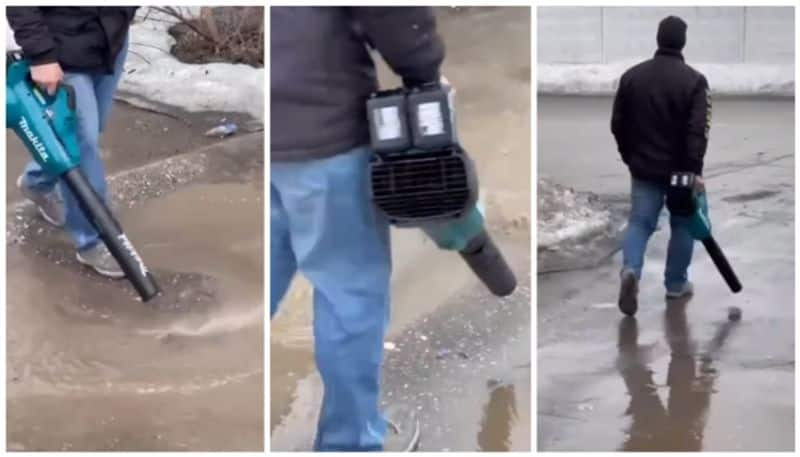 video of vacuum cleaner to remove rainwater went viral bkg