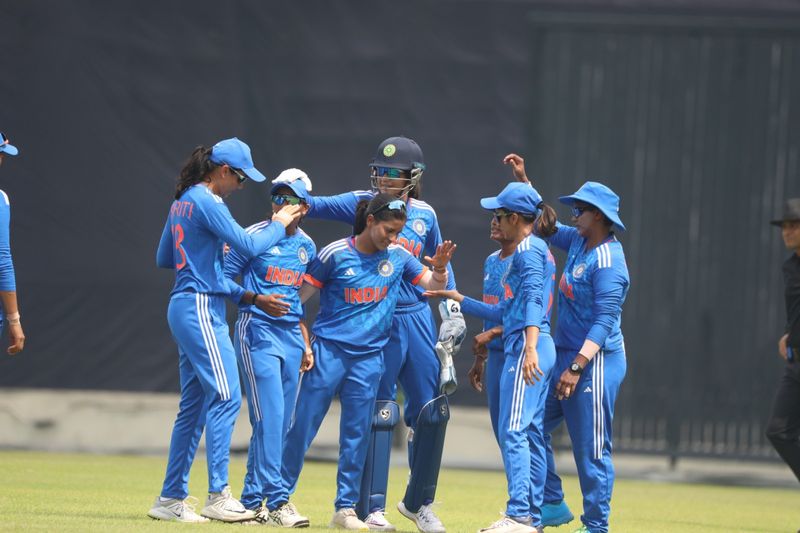 Kerala Girl Minnu Mani Shines again in Indian Jersy vs Bangladesh gkc