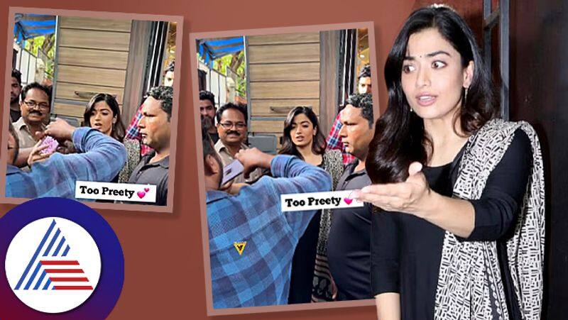 Rashmika Mandanna fan rude to her snatches away phone from her hand Watch video rao