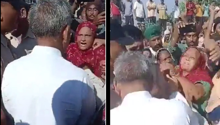 why did you come now jjp mla slapped while inspecting flood hit village in kaithal ash