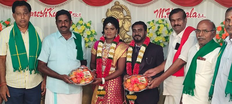 tomato and onion gifted to newly married couples in coimbatore