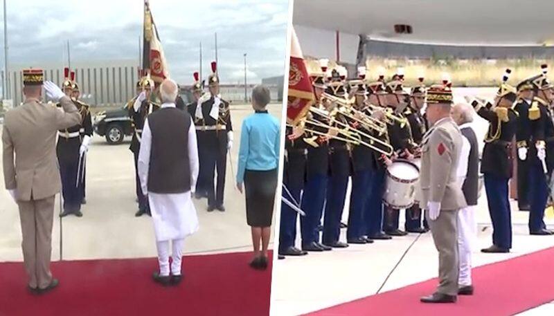 WATCH PM Modi receives guard of honour in Paris; welcomed with Indian national anthem AJR