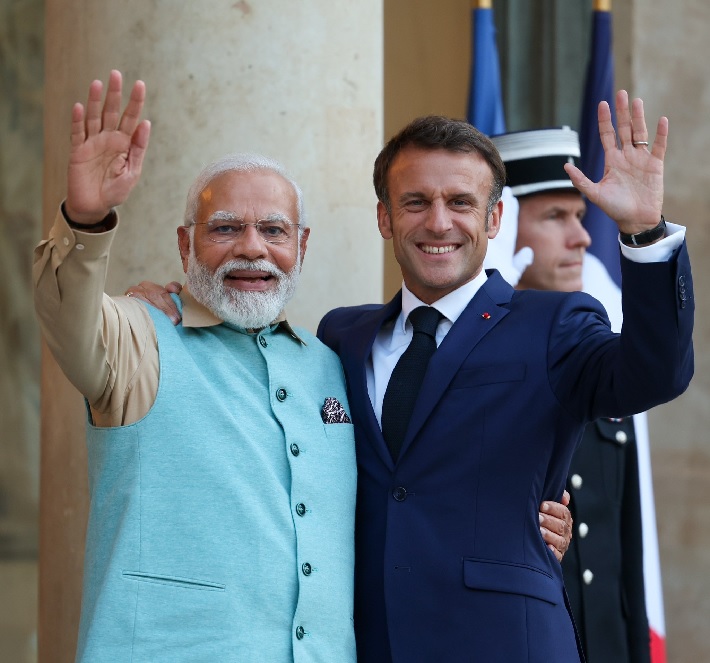 Prime Minister Modi will participate in the French National Day Parade today with President Macron