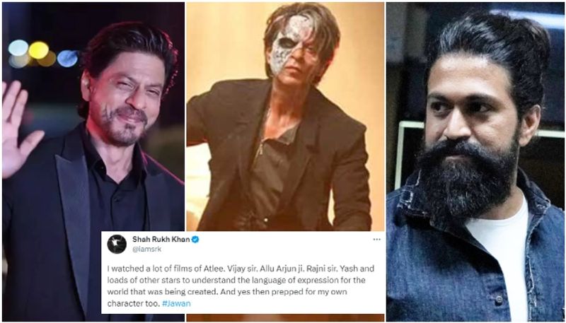 Shah rukh khan watched Rajinikanth Allu Arjun Vijay and Yash films for his role in Jawan sgk 