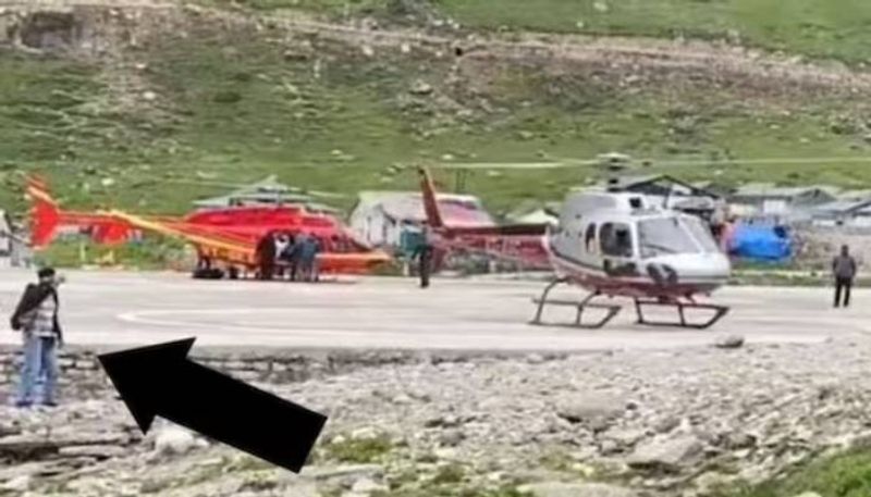 mans daredevil selfie stunt at helipad rlp