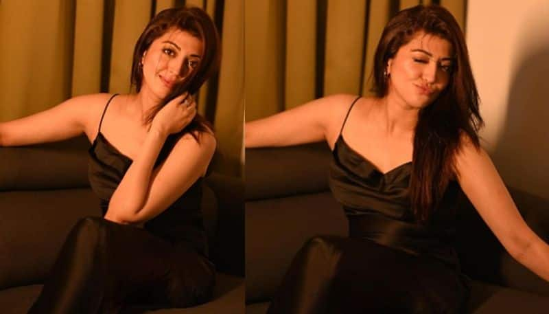 Actress Pranitha Subhash attracts in mini black Dress NSK