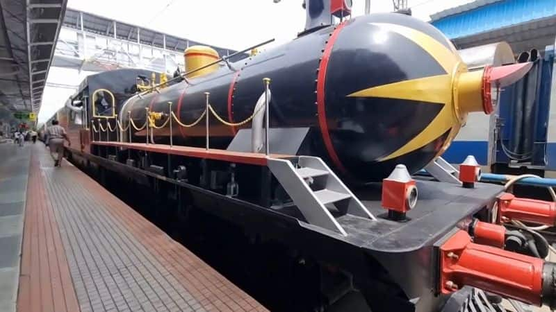 steam engine shaped tourist train trial run between chennai to puducherry today