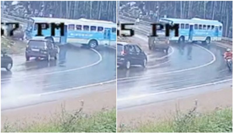 brake applied bus skid in road shocking video watch btb 