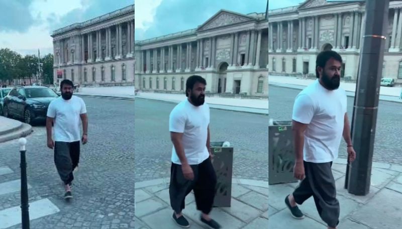 actor mohanlal video in Paris nrn 