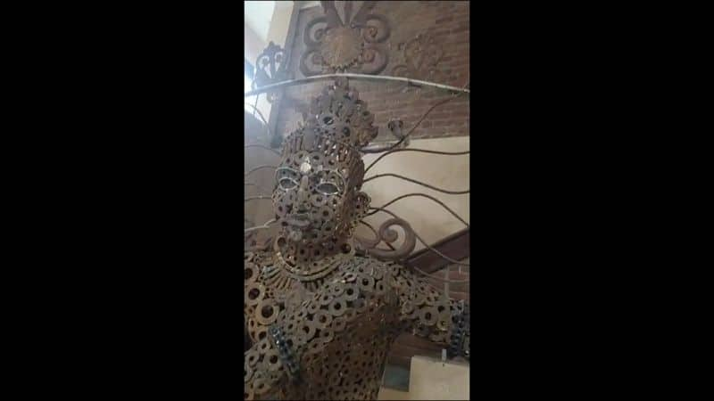 A snake was standing on the statue of Nataraja in Puducherry