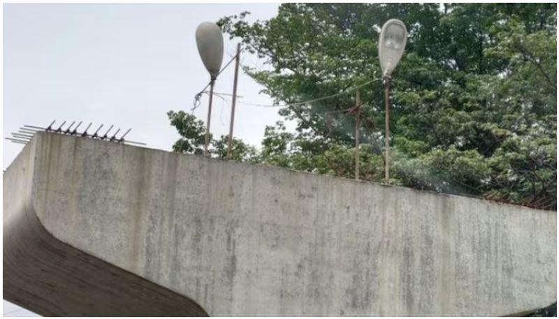 Under construction flyover turned into lamp post social media cant stop laughing viral post btb