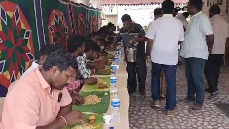 Public non veg party for govt officials for giving road facility in salem