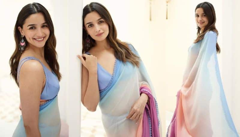 Bollywood Actress Alia Bhatt Looks beautiful in colourful Saree NSK