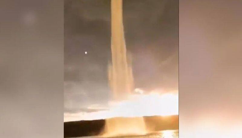 WATCH Mesmerizing golden waterspout on Russia's Kama river captivates internet users snt