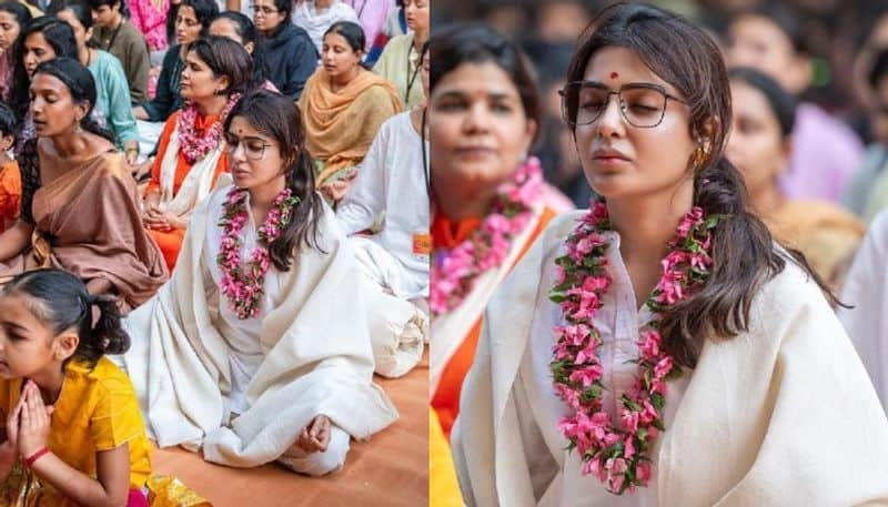 Samantha Doing Meditaion in Sadhgurus Isha Centre  NSK