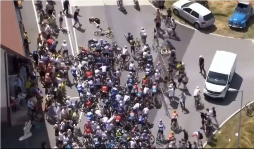 WATCH: A selfie at Tour de France causes major crash and pile up; video goes viral