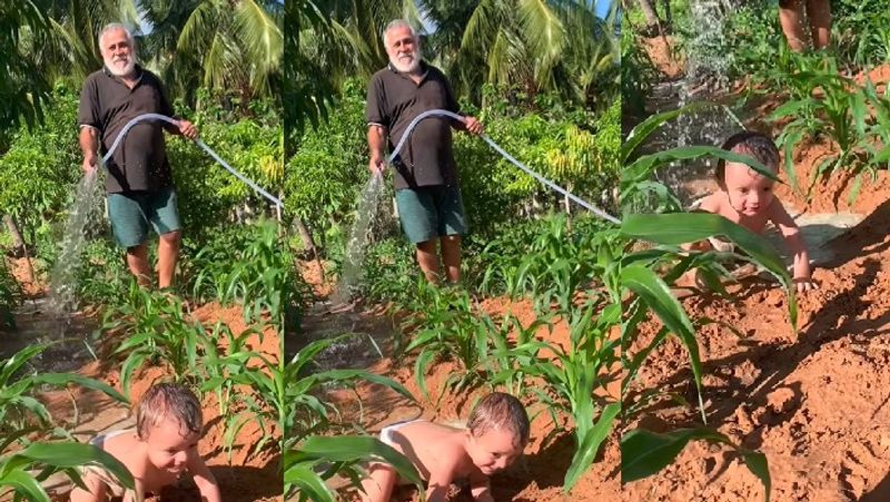 kid and grand parents Playing together in Agriculture land video goes viral in social Media akb