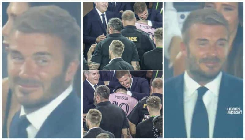 watch video david beckham crying after messi goal for inter miami saa