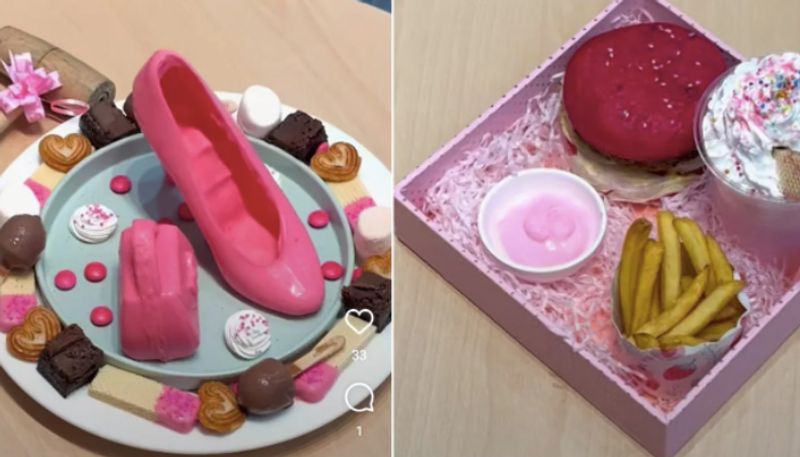 Pink Burger Shoe Dessert Barbie Themed foods azn 