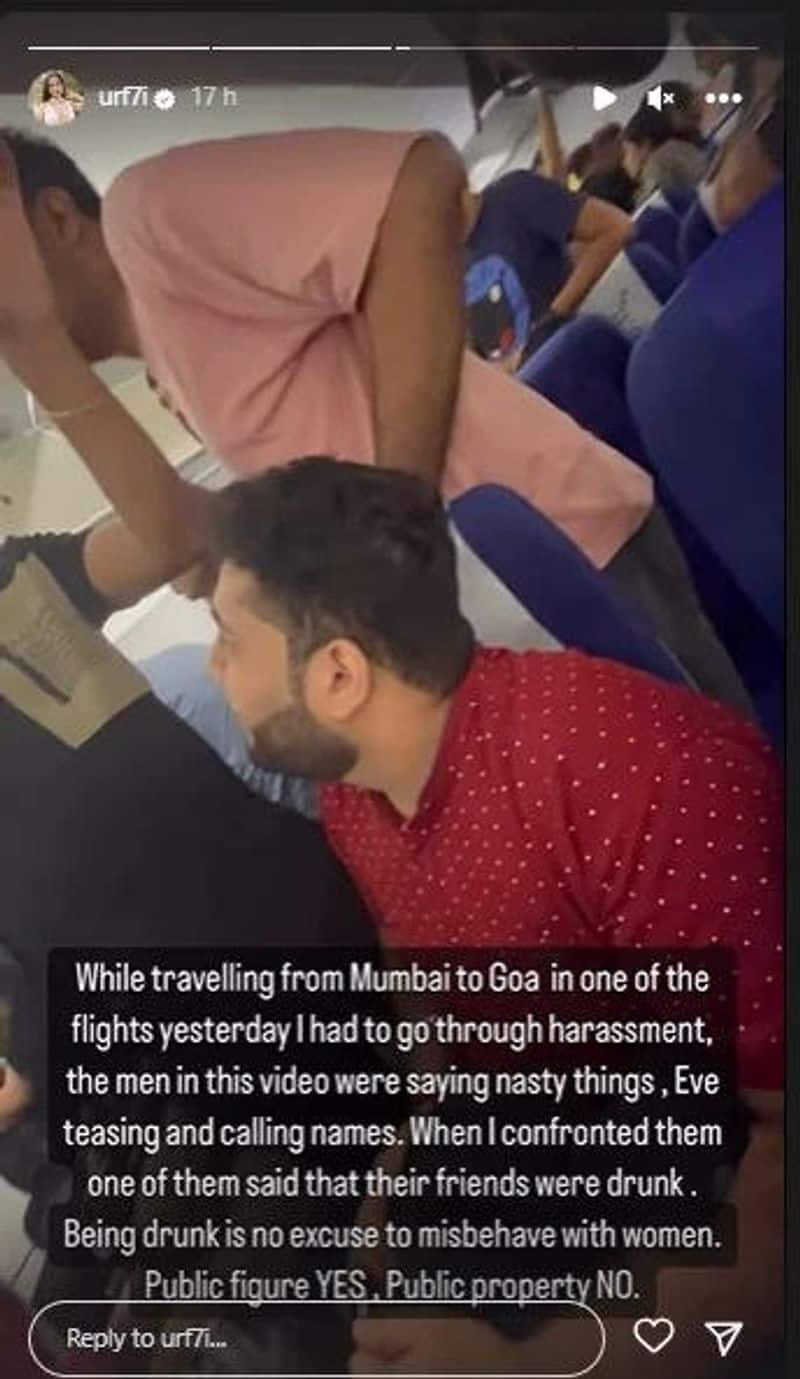 Uorfi Javed shares Instagram story after being harassed by gang of guys on flight to Goa ADC