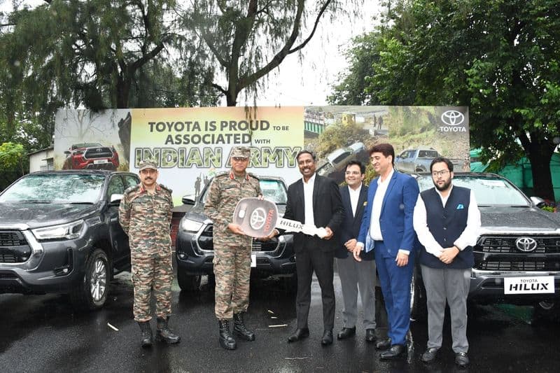 Toyota kirloskar handover all new hilux pickup to Indian Army ckm