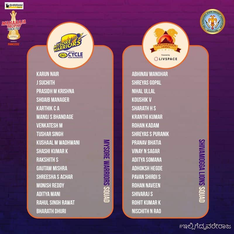 KSCA Maharaja Trophy Auction Full Squad all cricket fans need to know kvn