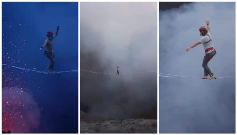 video of walking on top of an erupting volcano is going viral bkg