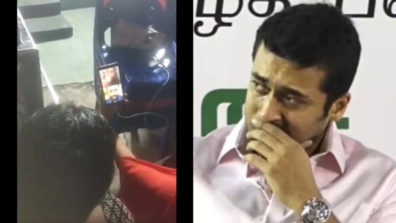 Actor suriya upset over the loss of his fans in andhra and speak with family through video call