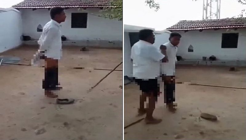 man forced to lift shoe with mouth in Madhya Pradesh, Old video goes viral - bsb