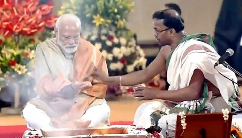 PM Modi performs havan at G20 meet venue in Delhi's Pragati Maidan AJR