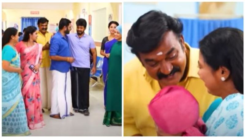 Pandian Store serial reel jodi dhanam and moorthy blessed girl baby