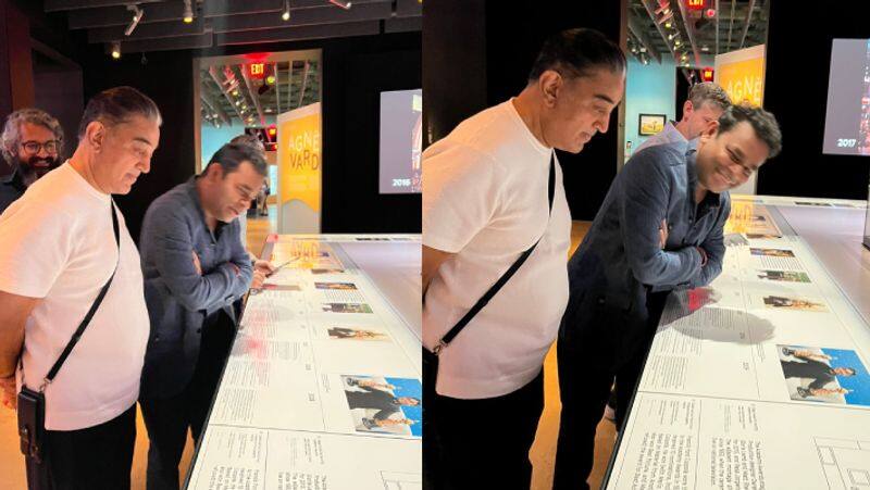 Ulaganayagan kamalhaasan and ar rahman visited the Oscar Museum