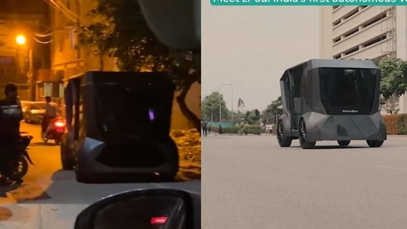 Driverless Autonomous car spotted in Bengaluru Minus zero start up company zPod testing underway ckm