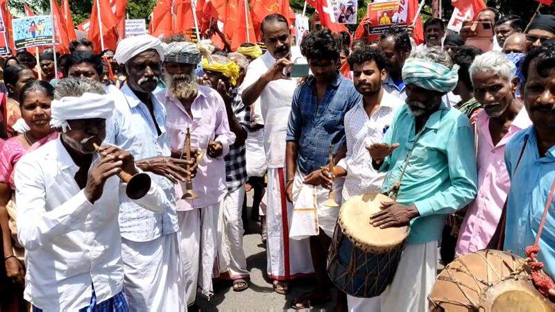 protest against manipur violence in coimbatore district held by local tribal people