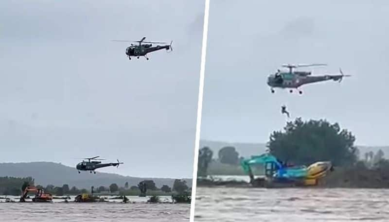 Telangana floods: IAF helicopters rescue 6 people in daring rescue (WATCH)