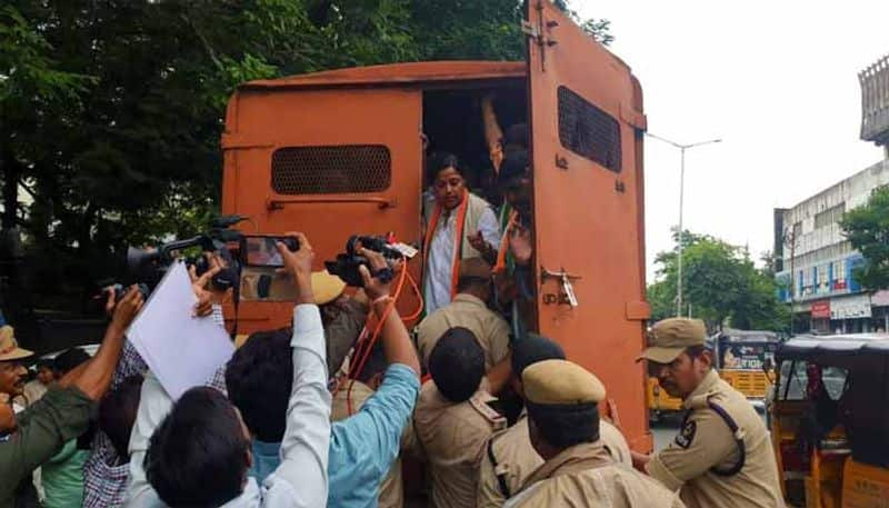 Tension Prevails After  Congress Workers Protest infront of GHMC Office lns